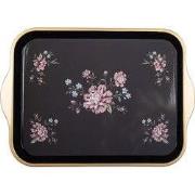 Clayre & Eef Dienblad 38x27x2 cm Zwart Kunststof