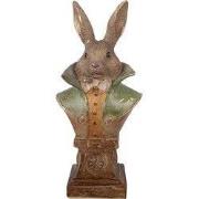 Clayre & Eef Decoratie Beeld Konijn 12x8x26 cm Goudkleurig Kunststof
