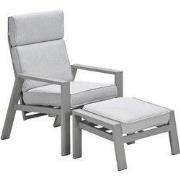 Garden Impressions Lora loungestoel verstelbaar incl voetenbank - taup...