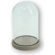Bell Jar - Glass/Wood - Sand -  14x14x22cm