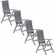 Garden Impressions Hilly tuinstoel verstelbaar taupe - 4 stuks