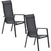 Garden Impressions Siena tuinstoel stapelbaar donker grijs - 2 stuks