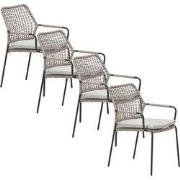Garden Impressions Natas tuinstoel stapelbaar natural sand - 4 stuks