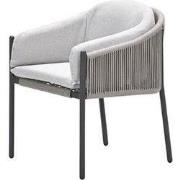 Palma dining fauteuil - carbon black - rope taupe - valley sand