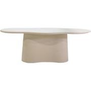 Eettafel Organisch 220cm - Beige Betonlook - Mat Gelakt