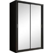 Meubella - Kledingkast Blake - Mat Zwart - 150 cm - Met spiegel