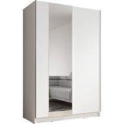 Meubella - Kledingkast Salta - Wit - 120 cm - Met spiegel