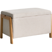 EDLAND - Opbergbankje - Lichtbeige - Stof