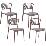 GELA  - Tuinstoel set van 4 - Taupe - Polypropyleen