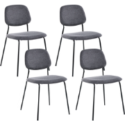 RILEY - Set van 4 eetkamerstoelen - Grijs - Polyester