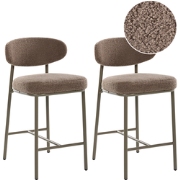 UNITY - Set van 2 barstoelen - Taupe - Bouclé
