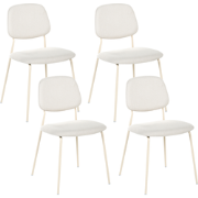 RILEY - Set van 4 eetkamerstoelen - Off-white - Polyester
