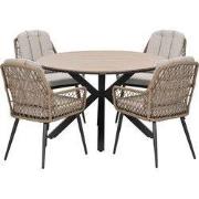 Garden Impressions Kalibo tuinset 5-delig - Tulli tuintafel Ø122 cm