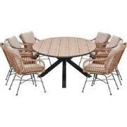 Garden Impressions Lucas tuinset bruin 9-delig - Tulli tuintafel ovaal...