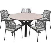 Garden Impressions Natas tuinset grijs 6-delig - Tulli tuintafel light...