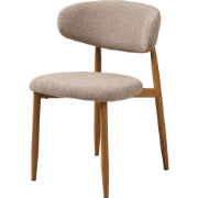 Veronique eetkamerstoel met stoffen zitvlak en rugleuning zand