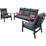 Carouge loungeset 3 delig teak antraciet