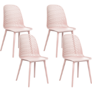 EMORY - Eetkamerstoelen set 4 - Pastelroze - Synthetisch