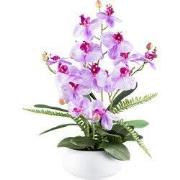 Kopu® Kunstbloem Orchidee 55 cm 4 takken op schaal - Phalaenopsis Roze