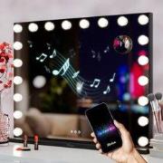 Hollywood Spiegel - Bluetooth Speakers - 80x60cm - Zwart