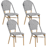 RIFREDDO  - Tuinstoel set van 4 - Zwart - PE rotan