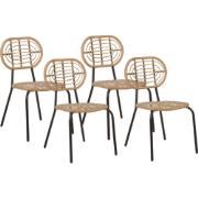 PRATELLO - Tuinstoel set van 4 - Naturel - PE rotan