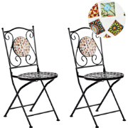 CASARIO - Tuinstoel set van 2 - Zwart - Metaal