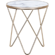 MERIDIAN - Bijzettafel - Wit - Veiligheidsglas