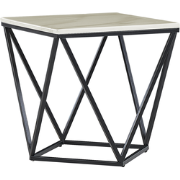 MALIBU - Bijzettafel - Beige - MDF