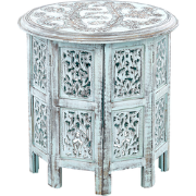 BORAI - Bijzettafel - Lichtblauw - Mangohout