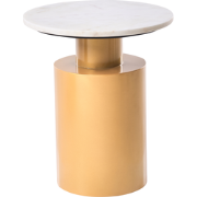 ARIAGA - Bijzettafel - Wit/Goud - Metaal