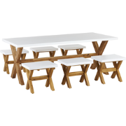 OLBIA  - Tuinset 6-zits krukjes - Wit - Vezelcement