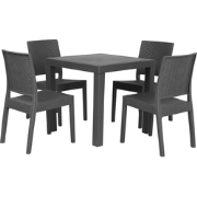 FOSSANO  S - Tuinset voor 4 - Grafietgrijs - Synthetisch materiaal