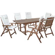 AMANTEA - Tuinset voor 6 - Gebroken wit - Acaciahout
