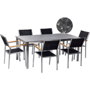 COSOLETO/GROSSETO - Tuinset 6 persoons - Zwart - Graniet/Glas