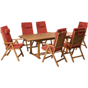 JAVA PREMIUM - Tuinset voor 6 - Rood - Acaciahout