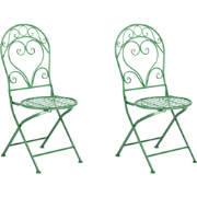 ALBINIA  - Tuinstoel set van 2 - Groen - Metaal
