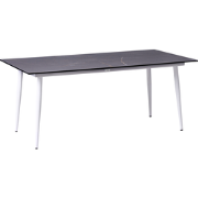 TOLENTINO - Tuintafel - Wit/Donkergrijs - HPL/Aluminium