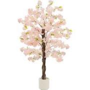 Kunstkerstboom 150 cm kunstplant met natuurlijke houten stam in pot ML...