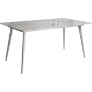 RODALLO - Tuintafel - Wit marmer - 160 x 90 cm - Gesinterde steen
