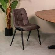 LABEL51 Eetkamerstoel Noor - Antraciet - 60x84x41 cm - Set van 2