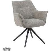 LABEL51 Eetkamerstoel Kimora - Mushroom - 65x86x66 cm - Set van 2