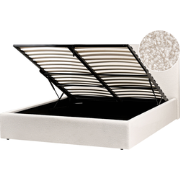 BRENON - Bed met opbergruimte - Gebroken wit - 160 x 200 cm - Bouclé