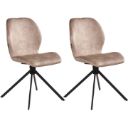 MORRISON - Eetkamerstoel set van 4 - Beige - Fluweel