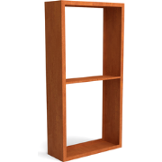 Egura cortenstaal houtopslag onderverdeling 2 vakken 1000x385x2000 mm