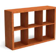 Egura cortenstaal houtopslag onderverdeling 6 vakken 1500x385x1000 mm