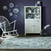 Yasmin Vintage Laagpolig - 100% Wol - Blauw - 160 X 230 CM