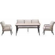 Garden Impressions Kalibo lounge dining set 4-delig - donker grijs