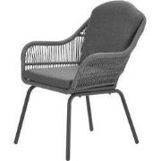 Triton dining fauteuil - carbon black - rope mid grey - mystic grey