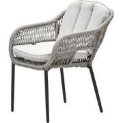 Pescara dining fauteuil - carbon black - rope taupe - desert sand